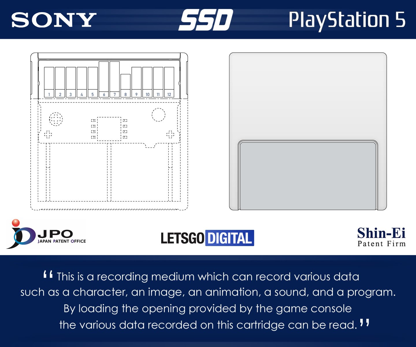 PlayStation 5 PS5 SSD-Speicherkassetten Japan Patent Image