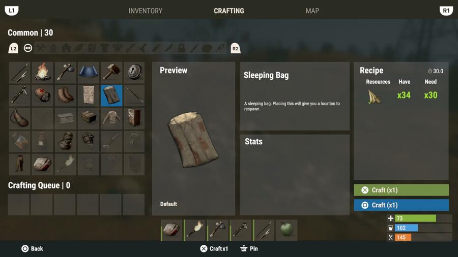 Rust Console Edition-Handbuch: So erstellen Sie einen Respawn-Punkt mit einem Schlafsack