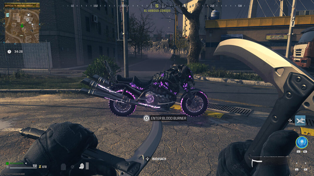 So erhalten Sie das Blood Burner-Motorrad in MW3 Zombies
